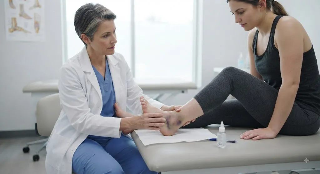 Các triệu chứng giãn dây chằng cổ chân điển hình