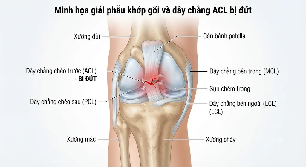 Tại sao đứt dây chằng chéo trước là chấn thương phổ biến?