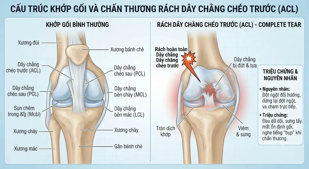 Rách dây chằng chéo trước là gì?