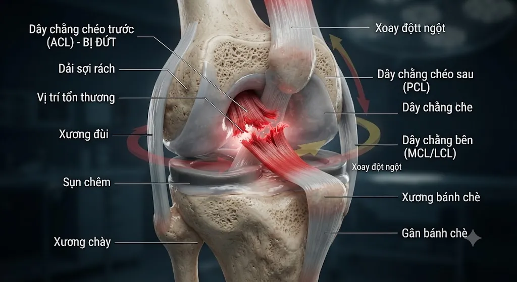 Nguyên nhân phổ biến gây ra chấn thương ACL