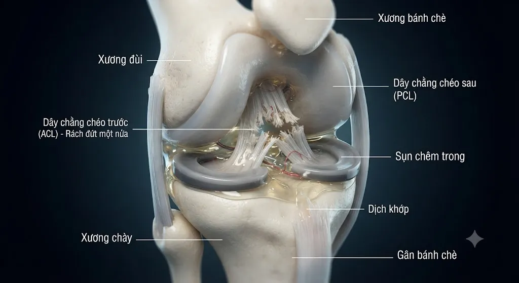 Rách dây chằng chéo trước có tự lành không?