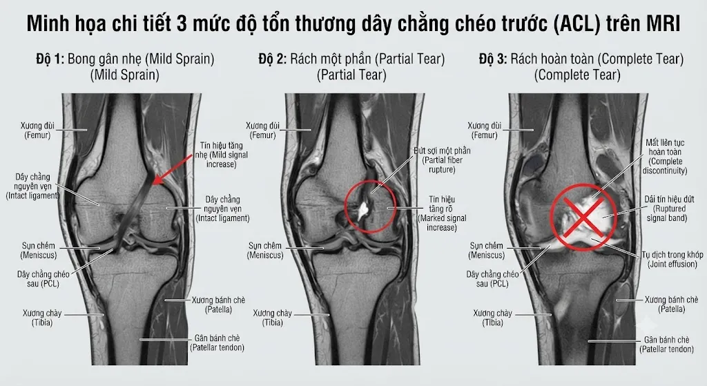 Phân độ tổn thương ACL trên kết quả MRI