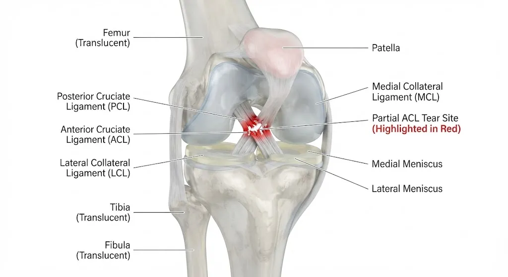 Đứt 1 phần dây chằng chéo trước là gì?