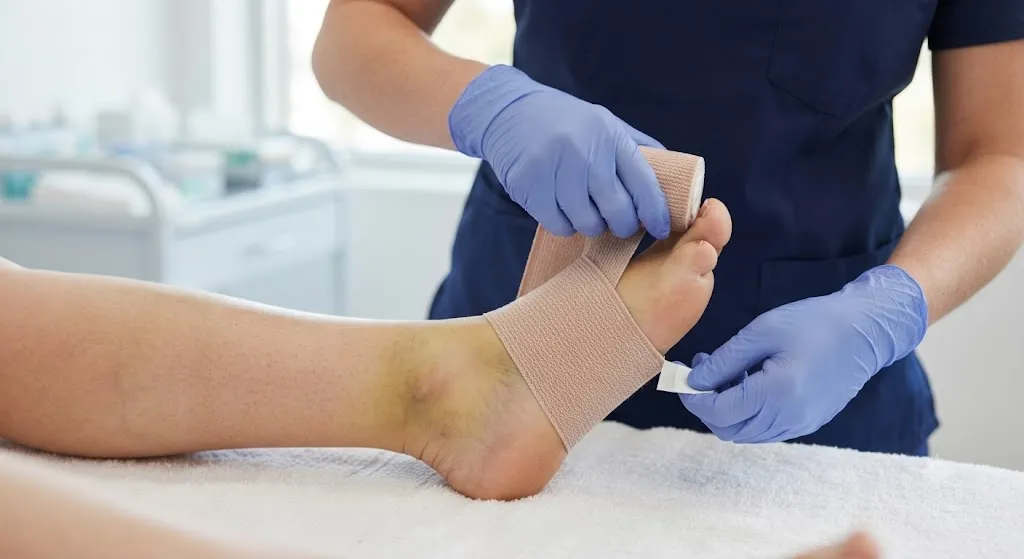 Bị trật cổ chân nên làm gì ngay lập tức?